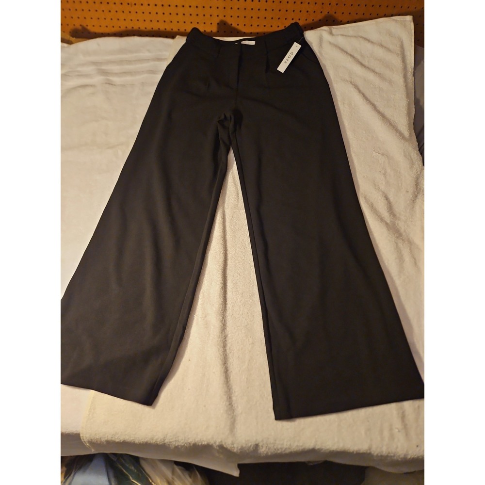 Women's Dass Dress Pants Black Wide Leg With Elastic Waist‎ Size Large
